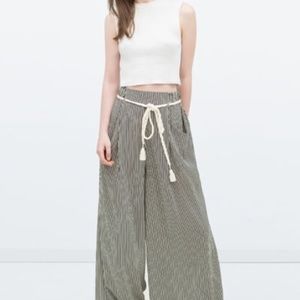 Zara Striped Trafaluc Wide Leg Pants Trousers XS